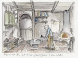 Ontwerpsuggestie voor interieur van het <a href="/lemma/Smidje" title="Smidje">Smidje</a> op het Anton Pieckplein, door <a href="/lemma/Michel_den_Dulk" title="Michel den Dulk">Michel den Dulk</a>, 2003 - Screenshot uit &#039;De Magische Klok&#039;, aflevering &#039;Anton Pieckplein&#039;, 1 september 2023