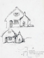 Ontwerp voor het huisje van <a href="/lemma/Vrouw_Holle" title="Vrouw Holle">Vrouw Holle</a> en het <a href="/lemma/Sprookjesmuseum" title="Sprookjesmuseum">Sprookjesmuseum</a> er achter