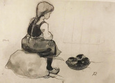 Ontwerp voor Grietje door Anton Pieck, uit <a href="/lemma/Anton_Pieck_en_de_wonderbaarlijke_geschiedenis_van_de_Efteling" title="Anton Pieck en de wonderbaarlijke geschiedenis van de Efteling">Anton Pieck en de wonderbaarlijke geschiedenis van de Efteling</a>.