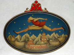 Schildering van <a href="/lemma/Springkuit" title="Springkuit">Springkuit</a> de dienaar