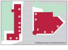 Game Gallery plattegrond huidige situatie na verbouwing (in 2015)