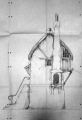 Bouwtekening van het zijaanzicht van het Glijhuys, uit de beeldbank van De Vijf Zintuigen