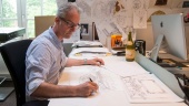 Karel Willemen werkt aan ontwerp Panorama Salon in Symbolica - Persmateriaal Efteling