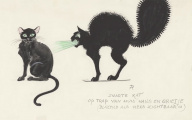 Ontwerpje voor zwarte kat bij <a href="/lemma/Hans_en_Grietje" title="Hans en Grietje">Hans en Grietje</a>, door Anton Pieck (scan uit <a href="/lemma/Anton_Pieck_en_de_wonderbaarlijke_geschiedenis_van_de_Efteling" title="Anton Pieck en de wonderbaarlijke geschiedenis van de Efteling">Anton Pieck en de wonderbaarlijke geschiedenis van de Efteling</a>)