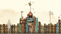 Ontwerp voor een muur in de wachtrij van <a href="/lemma/Max_%26_Moritz" title="Max &amp; Moritz">Max &amp; Moritz</a>. Bron: Efteling Blog