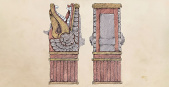 Ontwerp nieuwe waterspuwer <a href="/lemma/Pira%C3%B1a" title="Piraña">Piraña</a> door <a href="/lemma/Karel_Willemen" title="Karel Willemen">Karel Willemen</a>, gebaseerd op ontwerp van <a href="/lemma/Ton_van_de_Ven" title="Ton van de Ven">Ton van de Ven</a> voor de <a href="/lemma/Quetzalcoatl" title="Quetzalcoatl">Quetzalcoatl</a> boven de ingang van het gebouw.