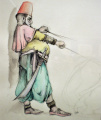 Ontwerp voor de wachter met tijger in <a href="/lemma/Fata_Morgana" title="Fata Morgana">Fata Morgana</a>. Bron: <a href="/lemma/Dromen_met_geleende_hand" title="Dromen met geleende hand">Dromen met geleende hand</a>