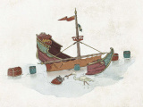 Ontwerp scheepje in <a href="/lemma/Archipel" title="Archipel">Archipel</a> door <a href="/lemma/Sander_de_Bruijn" title="Sander de Bruijn">Sander de Bruijn</a>