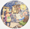 Tekening voor de put van het <a href="/lemma/Loerhuys" class="mw-redirect" title="Loerhuys">Loerhuys</a> in opdracht van <a href="/lemma/Ton_van_de_Ven" title="Ton van de Ven">Ton van de Ven</a> via zwiggelaarauctions.nl