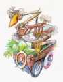 Ontwerp voor kar <a href="/lemma/Vreemde_Vogels" title="Vreemde Vogels">Vreemde Vogels</a>, door Deborah Freriks