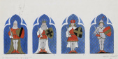Ontwerp voor <a href="/lemma/De_Gekroonde_Eend" title="De Gekroonde Eend">De Gekroonde Eend</a> van de middeleeuwse figuren op de kist door <a href="/lemma/Anton_Pieck" title="Anton Pieck">Anton Pieck</a>. Bron: tovertafel in het <a href="/lemma/Efteling_Museum" title="Efteling Museum">Efteling Museum</a>