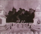Ontwerp voor het paleis van de Fakir met enkel de torens door Anton Pieck, uit <a href="/lemma/Van_Film_tot_Sprookje" title="Van Film tot Sprookje">Van Film tot Sprookje</a>.