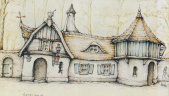 Ontwerptekening exterieur Herberg de Ersteling door Henny Knoet.
