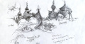 Ontwerpsuggestie voor bouwwerkjes van wilgentenen en gevlochten architectuur voor de Magische Vallei in <a href="/lemma/Toverland" title="Toverland">Toverland</a> door <a href="/lemma/Ton_van_de_Ven" title="Ton van de Ven">Ton van de Ven</a>.
