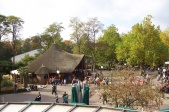 Het balkon van het Cafe Restaurant, bereikbaar via de Wolkenvaarder. 2008.