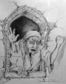 Ontwerp van <a href="/lemma/Ton_van_de_Ven" title="Ton van de Ven">Ton van de Ven</a> voor de tierende man in de <a href="/lemma/Armenwijk" title="Armenwijk">Armenwijk</a> van <a href="/lemma/Fata_Morgana" title="Fata Morgana">Fata Morgana</a>. Opschrift: &#039;1001 nacht. Tierende man. Sektie 2&#039;.