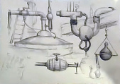 Droedels van <a href="/lemma/Ton_van_de_Ven" title="Ton van de Ven">Ton van de Ven</a>, opzoek naar elementen voor het interieur van het <a href="/lemma/Brouwhuys" class="mw-redirect" title="Brouwhuys">Brouwhuys</a>. Bron: Item uit de serie De TV Show uitgezonden op 11 juli 2003 op de TROS, via De Vijf Zintuigen op YouTube