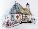 Vroege schets voor het huisje voor het sprookje van <a href="/lemma/Roodkapje" title="Roodkapje">Roodkapje</a> door <a href="/lemma/Anton_Pieck" title="Anton Pieck">Anton Pieck</a> uit <a href="/lemma/En_ze_leven_nog_lang_en_gelukkig" title="En ze leven nog lang en gelukkig">En ze leven nog lang en gelukkig</a>.