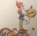 Tekening voor de kabouter die bovenop de <a href="/lemma/Automatische_Informateur" title="Automatische Informateur">Automatische Informateur</a> staat. Uit <a href="/lemma/Anton_Pieck_en_de_wonderbaarlijke_geschiedenis_van_de_Efteling" title="Anton Pieck en de wonderbaarlijke geschiedenis van de Efteling">Anton Pieck en de wonderbaarlijke geschiedenis van de Efteling</a>