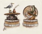 Ontwerptekeningen voor de kat en de vos tbv <a href="/lemma/Pinokkio" title="Pinokkio">Pinokkio</a> in het <a href="/lemma/Sprookjesbos" title="Sprookjesbos">Sprookjesbos</a> door <a href="/lemma/Alessio_Castellani" title="Alessio Castellani">Alessio Castellani</a> en <a href="/lemma/Robert-Jaap_Jansen" title="Robert-Jaap Jansen">Robert-Jaap Jansen</a>.