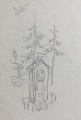 Ontwerpschetsje voor afbeelding <a href="/lemma/Papegaai" class="mw-redirect" title="Papegaai">Papegaai</a> tbv briefpapierset, <a href="/lemma/Henk_Potters" title="Henk Potters">Henk Potters</a> jaren vijftig.