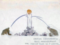 Ontwerp van de fontein voor <a href="/lemma/De_Kikkerkoning" title="De Kikkerkoning">De Kikkerkoning</a>, jaren vijtig, door <a href="/lemma/Anton_Pieck" title="Anton Pieck">Anton Pieck</a>