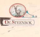 Ontwerp voor het naambord van De Steenbok door Ton van de Ven, uit de YouTube-serie &quot;De Magische Klok&quot;.