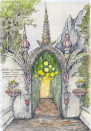 Schets <a href="/lemma/Ton_van_de_Ven" title="Ton van de Ven">Ton van de Ven</a> voor ingang <a href="/lemma/Droomvlucht" title="Droomvlucht">Droomvlucht</a>