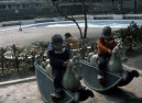 <a href="/lemma/Hobbelpaard" title="Hobbelpaard">Hobbelpaarden</a> bij de <a href="/lemma/Kleuterhof_(1960)" title="Kleuterhof (1960)">Kleuterhof (1960)</a> met op de achtergrond het <a href="/lemma/Kinderbad" title="Kinderbad">Kinderbad</a>, de <a href="/lemma/Apenmolen" title="Apenmolen">Apenmolen</a> en groepsbagagekluizen. Vermoedelijk 1980.