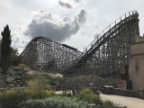 Houten achtbaan Troy te Toverland in augustus 2018 - Lifthill - Foto: Eftepedia
