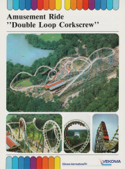 Flyer van <a href="/lemma/Vekoma" title="Vekoma">Vekoma</a> voor de Double Loop Corkscrew, de <a href="/lemma/Python" title="Python">Python</a> fungerend als fotomodel.