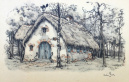 Huisje Vrouw Holle op kaart Anton Pieck, Natuurpark de Efteling jaren 50