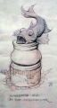 Ontwerp voor Visje Gijs-achtige papierslokker door Anton Pieck - Foto van Tentoonstelling &quot;Er is er een jarig...&quot;