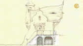Aangepaste bouwtekening van het huisje van Roodkapje voor de renovatie van 2016, uit YouTube-serie &quot;De Magische Klok&quot;. - Ontwerp door Karel Willemen