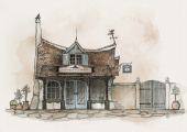 Ontwerp voor het winkeltje van Geppetto bij sprookje Pinokkio, oktober 2015, Robert-Jaap Jansen