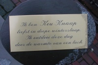 Rijmpje bij Kou Knaap, Bevroren Beelden, 2002. - Foto: Friso Geerlings