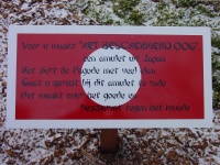 Bordje bij het Beschermend Oog in 2003 - Foto: Friso Geerlings