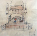 Foto van ontwerp van Anton Pieck zoals te zien in De Hallen in Haarlem, tentoonstelling over Anton Pieck in 2009