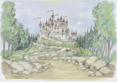 Ontwerp achtergronddecor <a href="/lemma/Assepoester" title="Assepoester">Assepoester</a> door <a href="/lemma/Karel_Willemen" title="Karel Willemen">Karel Willemen</a>, 2008