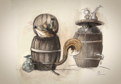 Ontwerp voor de Vos en Kat bij <a href="/lemma/Pinokkio" title="Pinokkio">Pinokkio</a> door <a href="/lemma/Robert-Jaap_Jansen" title="Robert-Jaap Jansen">Robert-Jaap Jansen</a>, later uitgewerkt door <a href="/lemma/Alessio_Castellani" title="Alessio Castellani">Alessio Castellani</a>.