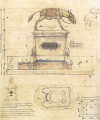 Ontwerpschets voor de ezel door Anton Pieck, uit <a href="/lemma/Anton_Pieck_en_de_wonderbaarlijke_geschiedenis_van_de_Efteling" title="Anton Pieck en de wonderbaarlijke geschiedenis van de Efteling">Anton Pieck en de wonderbaarlijke geschiedenis van de Efteling</a>.