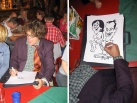 Een tekenaar maakt sfeervolle karikaturen tijdens een <a href="/lemma/Marerijkfeest" title="Marerijkfeest">Marerijkfeest</a>.