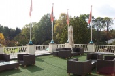 Het balkon van het Cafe Restaurant, bereikbaar via de Wolkenvaarder. 2008.