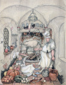 <a href="/lemma/Doornroosje" title="Doornroosje">Doornroosje</a>, Slapende Koks op kaart <a href="/lemma/Anton_Pieck" title="Anton Pieck">Anton Pieck</a>. Eigenlijk bedoeld als ontwerp, vermoedelijk ook zonder medeweten van Pieck uitgegeven als ansichtkaart.