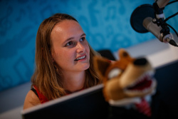 Lieke in de studio