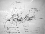 Foto van tekening &#039;Dromen met geleende hand&#039;, Anton Pieck Museum 2009