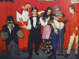 <a href="/lemma/Michel_den_Dulk" title="Michel den Dulk">Michel den Dulk</a> (r) als &#039;directeur&#039; van de <a href="/lemma/Mini_Efteling" title="Mini Efteling">Mini Efteling</a>