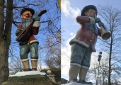 Winterversie van de muzikanten op de -poort, nieuw in Winter Efteling 2017-2018